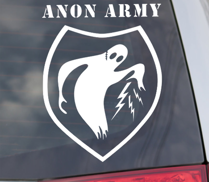 Anon Army Ghosts in the Machine Car Window Sticker Label Decal